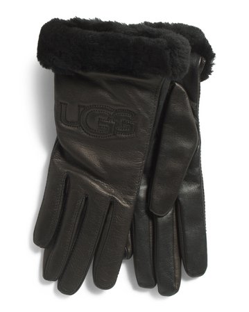 UGG Classic Leather Logo Gloves