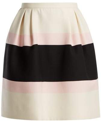 Baiadera Stripe Silk Crepe Skirt - Womens - Pink Multi