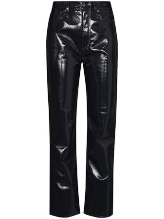 AGOLDE high-waisted Leather Trousers - Farfetch
