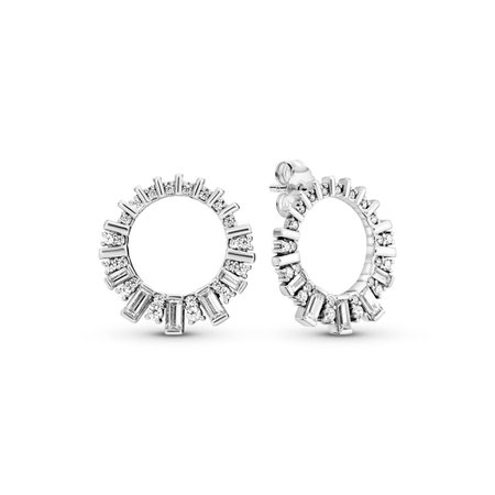 silver diamond studded earrings