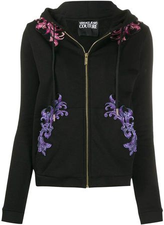 embroidered drawstring hoodie