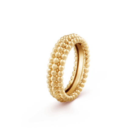 Perlée pearls of gold ring, 3 rows