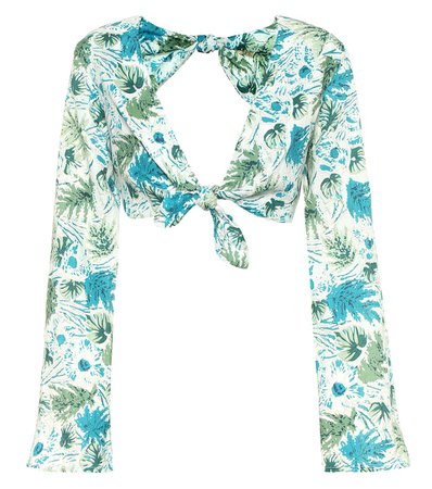 Marina Floral Linen Crop Top | Cult Gaia - mytheresa.com
