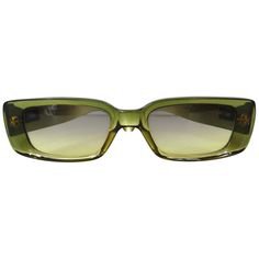 2000s Gucci Green Rectangular Sunglasses