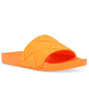 Orange Steve Madden Women's Soulful Quilted Pool Slides & Reviews - Slippers - Shoes - Macy's