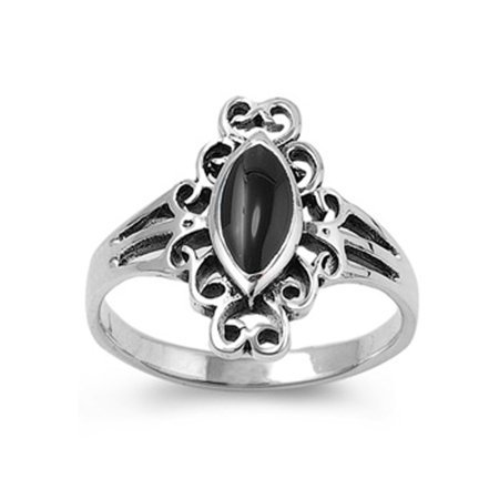 Sac Silver - CHOOSE YOUR COLOR Sterling Silver Women's Simulated Black Onyx Celtic Ring Unique 925 Band 17mm (Black Simulated Onyx/Ring Size 6) - Walmart.com