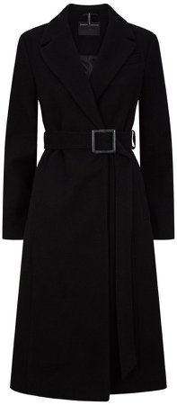Black Belted Wrap Coat