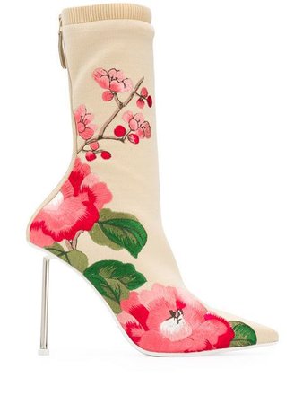Alexander McQueen heeled floral sock boots £968 - Fast Global Shipping, Free Returns
