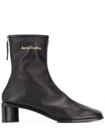 Shop Acne Studios logo-print leather boots with Express Delivery - FARFETCH