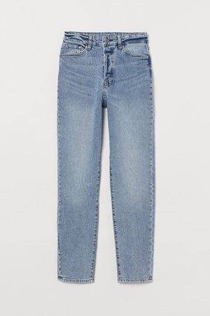 Mom High Ankle Jeans - Light denim blue/Washed - | H&M GB
