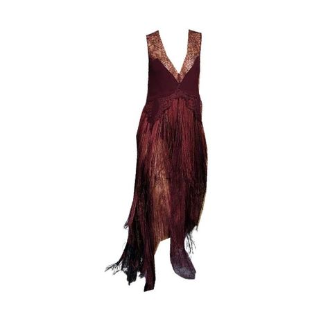 givenchy f/w 2018 dark red burgundy fringe lace midi dress runway png