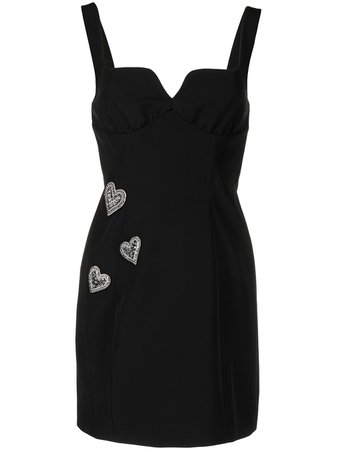 Shop Saloni heart patch-detail mini dress with Express Delivery - FARFETCH