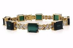Green Tourmaline and Diamond Bracelet