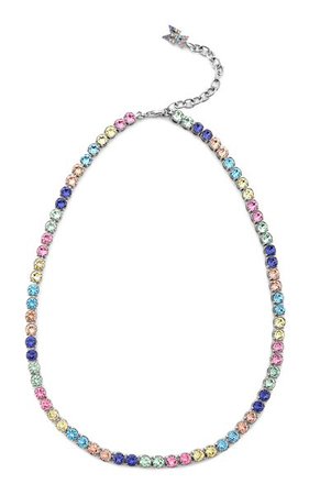 Tennis Rainbow Crystal Necklace By Amina Muaddi | Moda Operandi