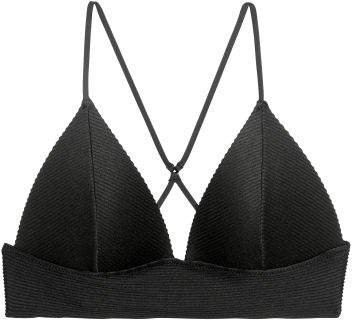 Push-up Triangle Bikini Top - Black