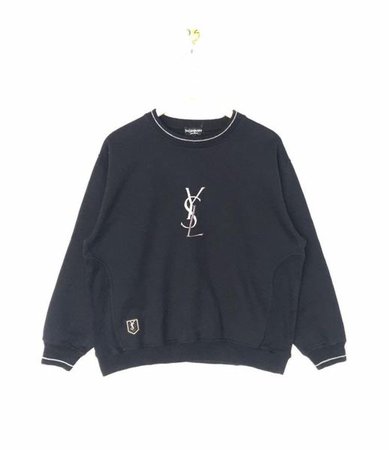 VINTAGE Yves Saint Laurent Black Sweatshirt Biglogo design