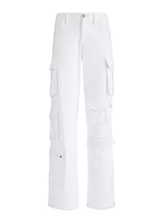 Luis Cargo Pant In White | Alice And Olivia