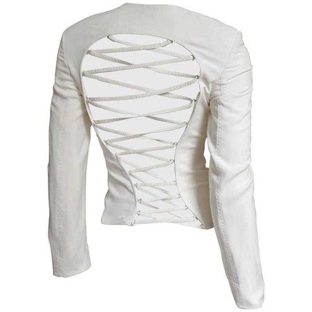 1990s Gianni Versace Laceup Back Jacket For Sale at 1stdibs