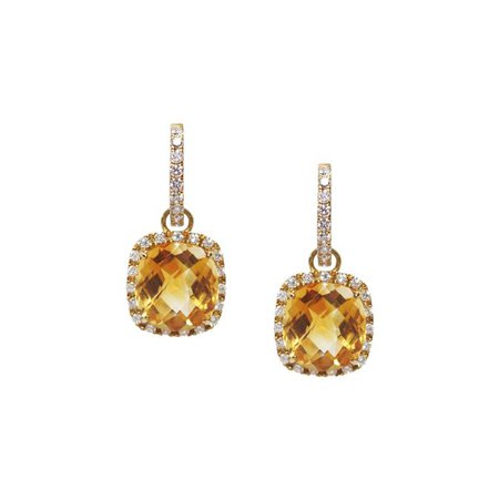 Citrine and Diamond Drops – Tayma Fine Jewellery