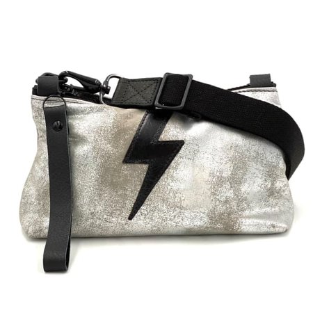 Nancy Crossbody Bag In Distressed Silver | Lynn Tallerico | Wolf & Badger