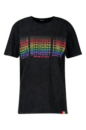 Pride T-Shirt With Gradient Rainbow Print | Boohoo