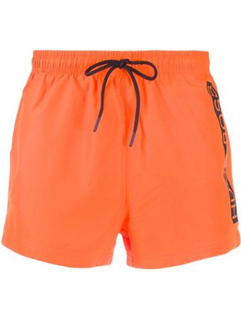 BOSS Printed Logo Swim Shorts - Farfetch