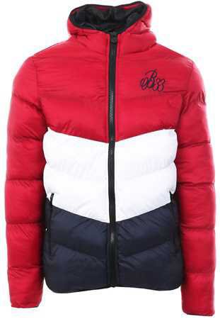 Red, navy and white puffer