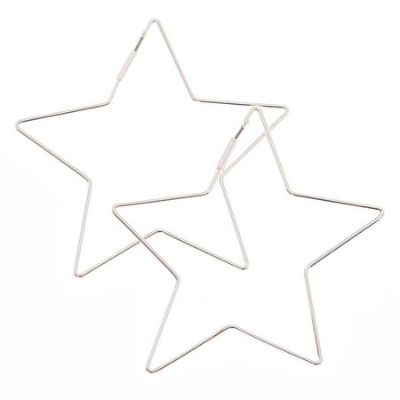 Silver 65MM Star Hoop Earrings | Claire's US