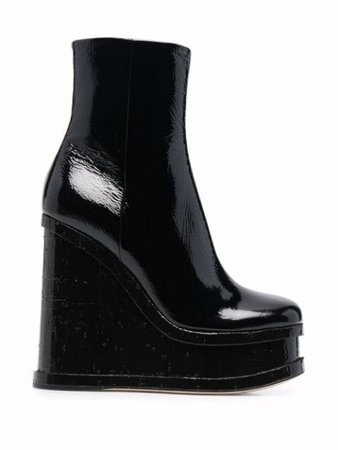HAUS OF HONEY 130mm patent leather wedge booties - FARFETCH