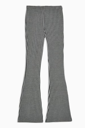 Black and White Gingham Flare Pants | Topshop