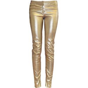 Gold Leather Leggings - Hardon Clothes