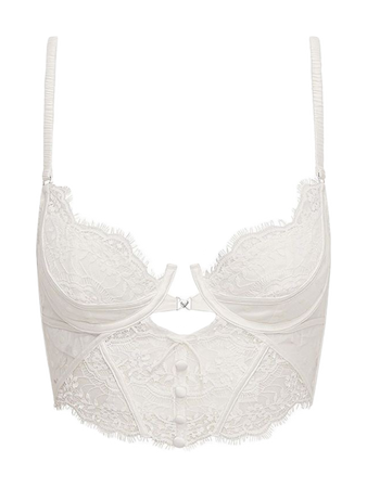 white lace bustier