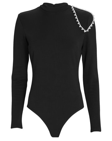 AREA Crystal Embellished Cut-Out Bodysuit | INTERMIX®