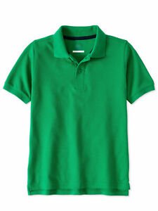 Wonder Nation Boys Green School Uniform Short Sleeve Polo Shirt Size 8 Husky | eBay