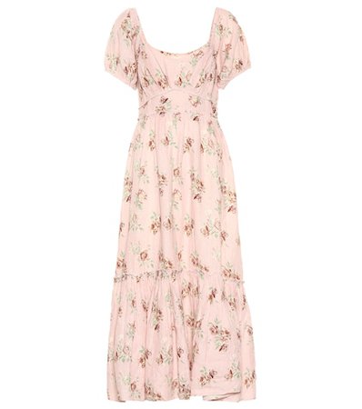 Angie floral linen dress