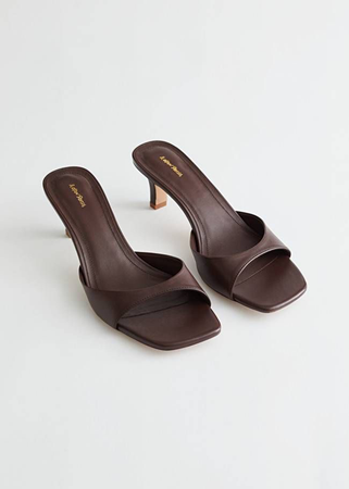 & OTHER STORIES Heeled Leather Mule Sandals