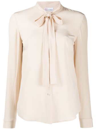 Redvalentino Pussy-Bow Blouse TR3ABA9023H Neutral | Farfetch