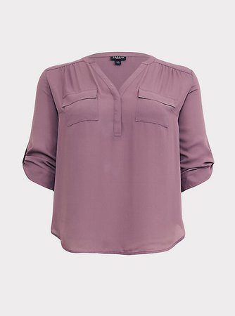 Harper - Mauve Purple Georgette Pullover Blouse - Plus Size | Torrid