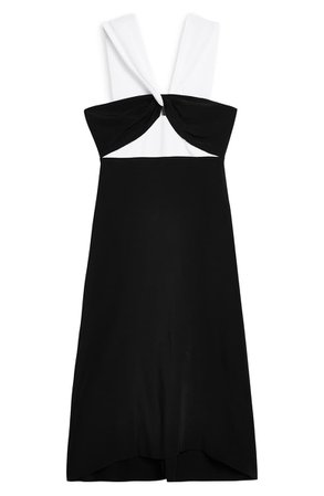 Topshop Halter Midi Cocktail Dress Black