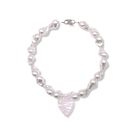 Venetian heart glass pearl necklace _ 2 colors : HURJABOY
