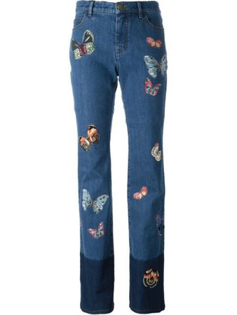 Valentino 'Jamaica Butterflies' applique jeans