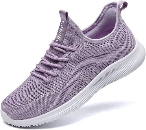 Amazon.com | Lamincoa Womens Slip On Walking Shoes Non Slip Casual Road Running Lightweight Mesh Fashion Sneakers for Gym Travel Workout-Red US 8.5 | Shoes