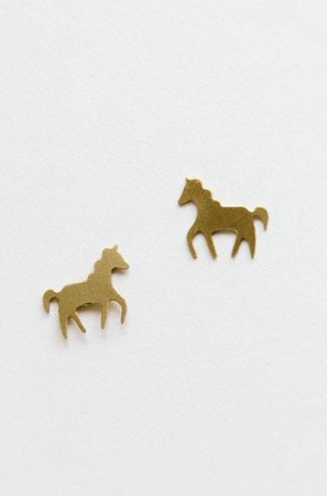 Unicorn Stud Earrings in Gold by Mata Traders – Modern Millie