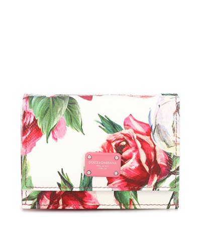 Floral leather wallet
