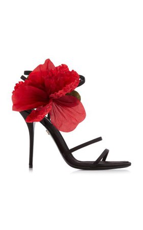 Keira Floral-Embellished Leather Sandals By Dolce & Gabbana | Moda Operandi