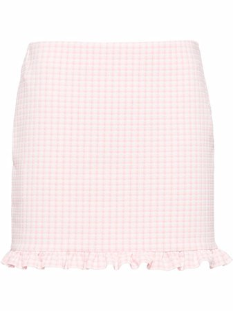Miu Miu Gingham check-print Jersey Mini Skirt - Farfetch