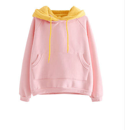 Pink and yellow Hoodie 1