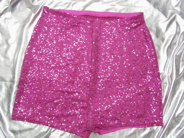 pink sequin shorts