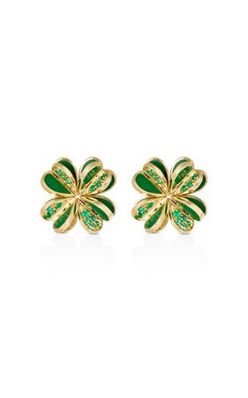 Lucky You Emerald Earrings By Aisha Baker | Moda Operandi