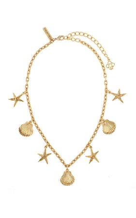 14k Gold-Plated Multi Shell Charm Chain Necklace By Oscar De La Renta | Moda Operandi